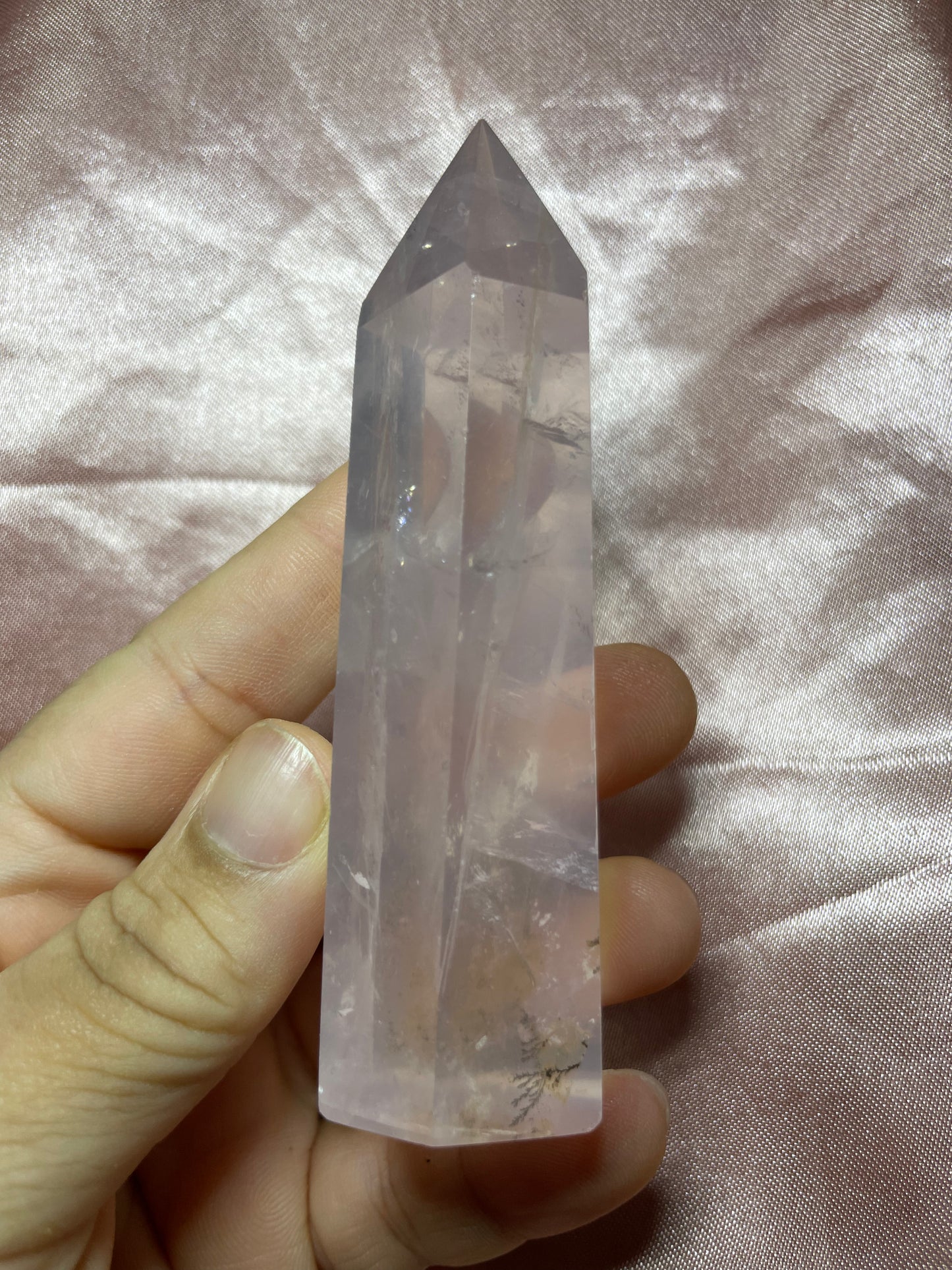 Dendritic Rose Quartz Tower