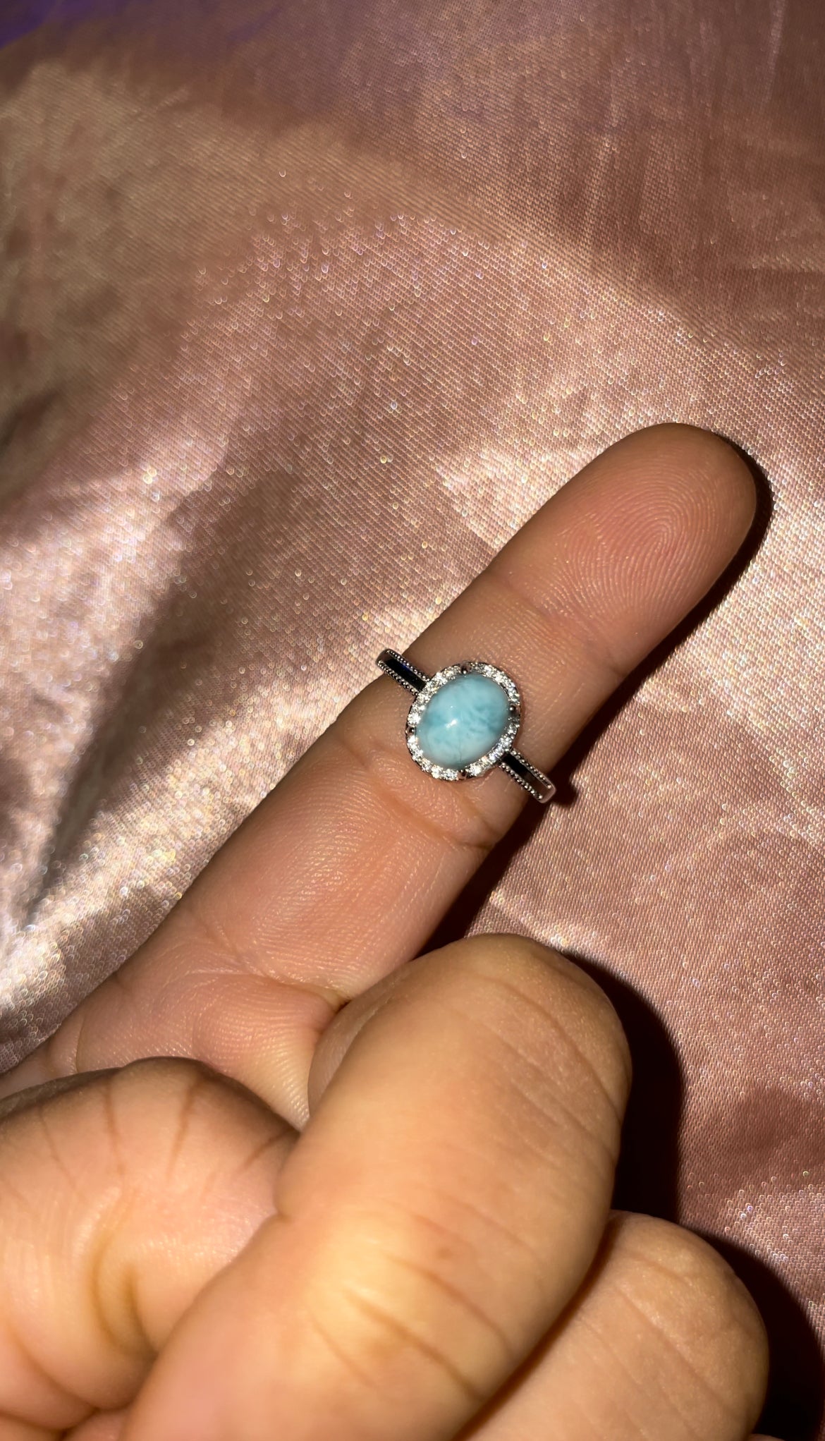 Larimar rings
