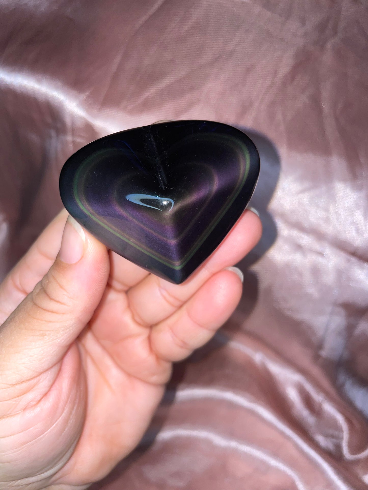 Rainbow Obsidian heart