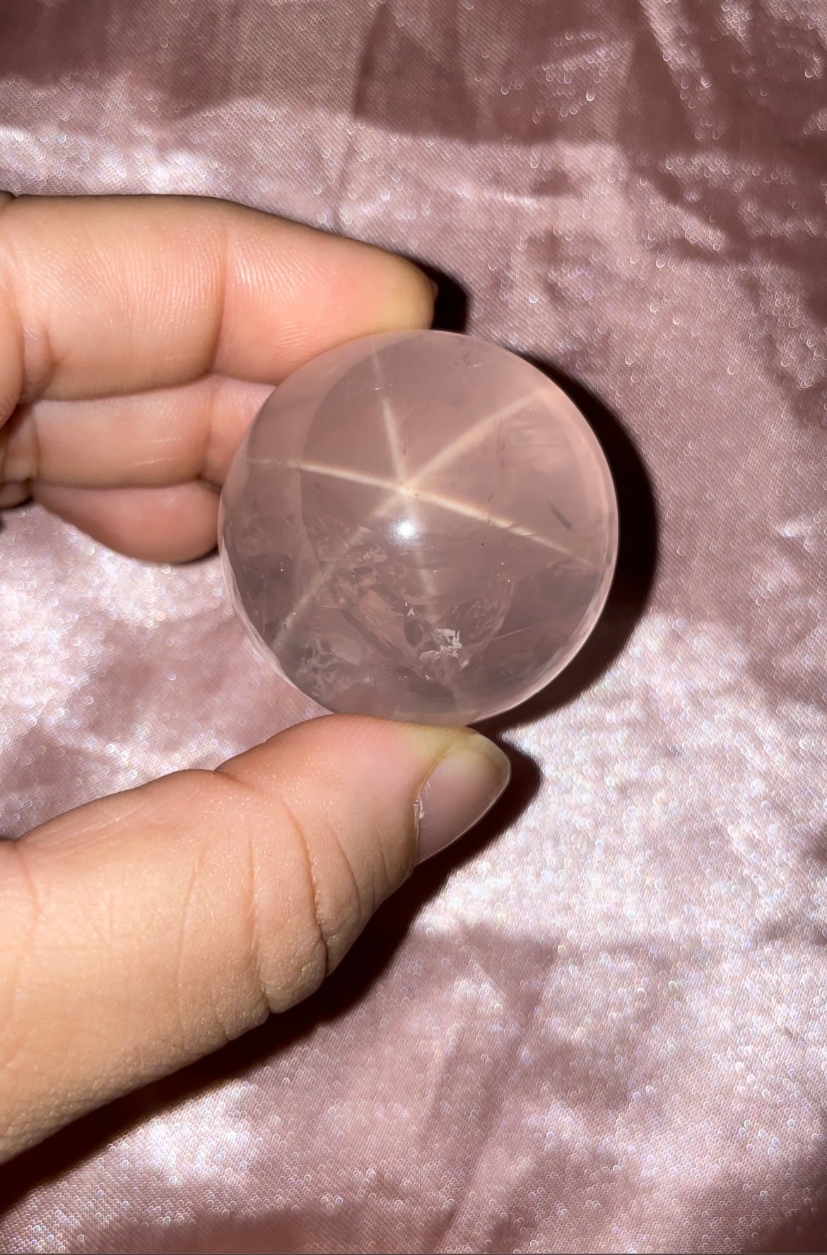 HQ Mozambique Rose Quartz, double stars
