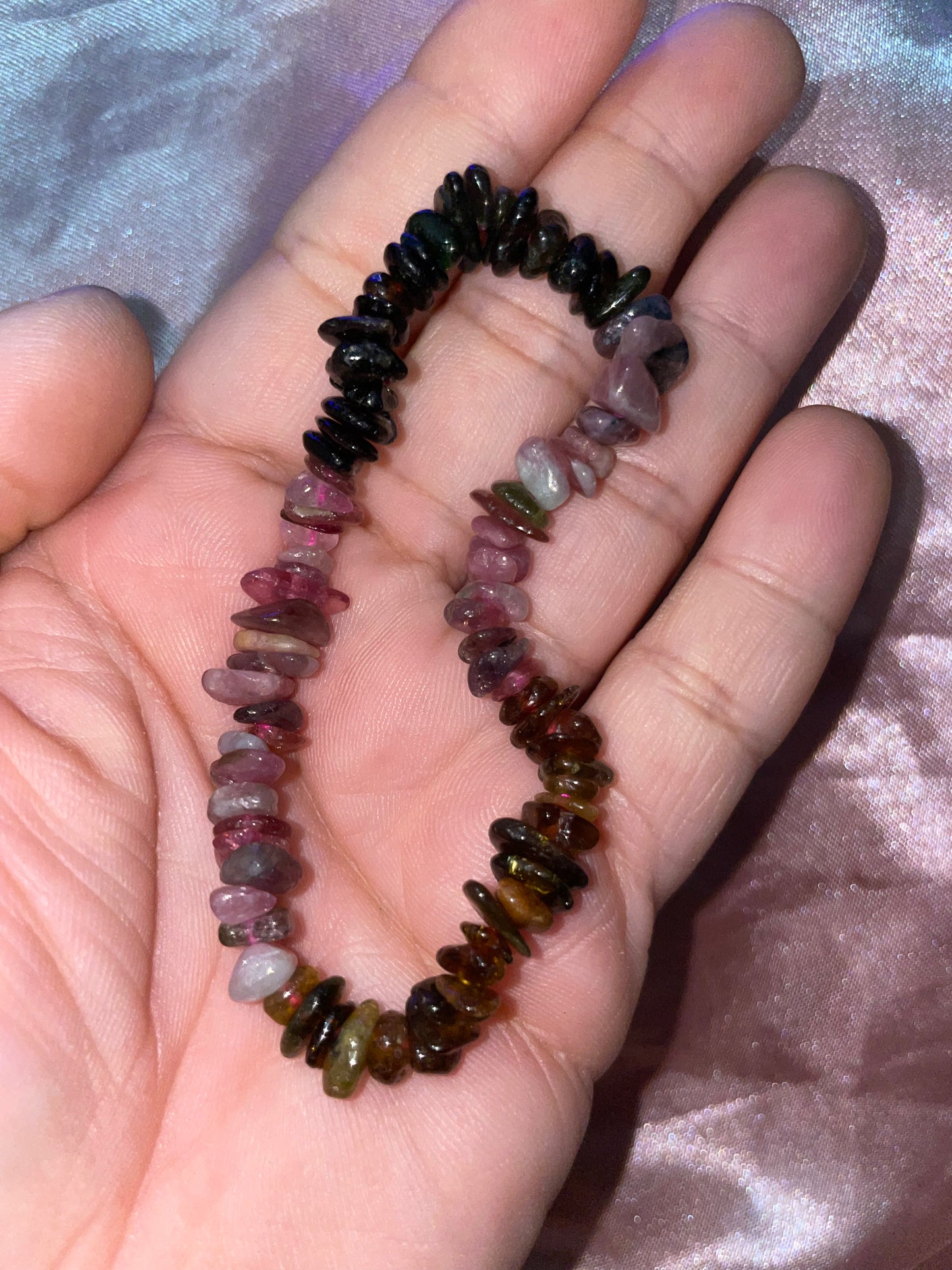 Rainbow tourmaline bracelet