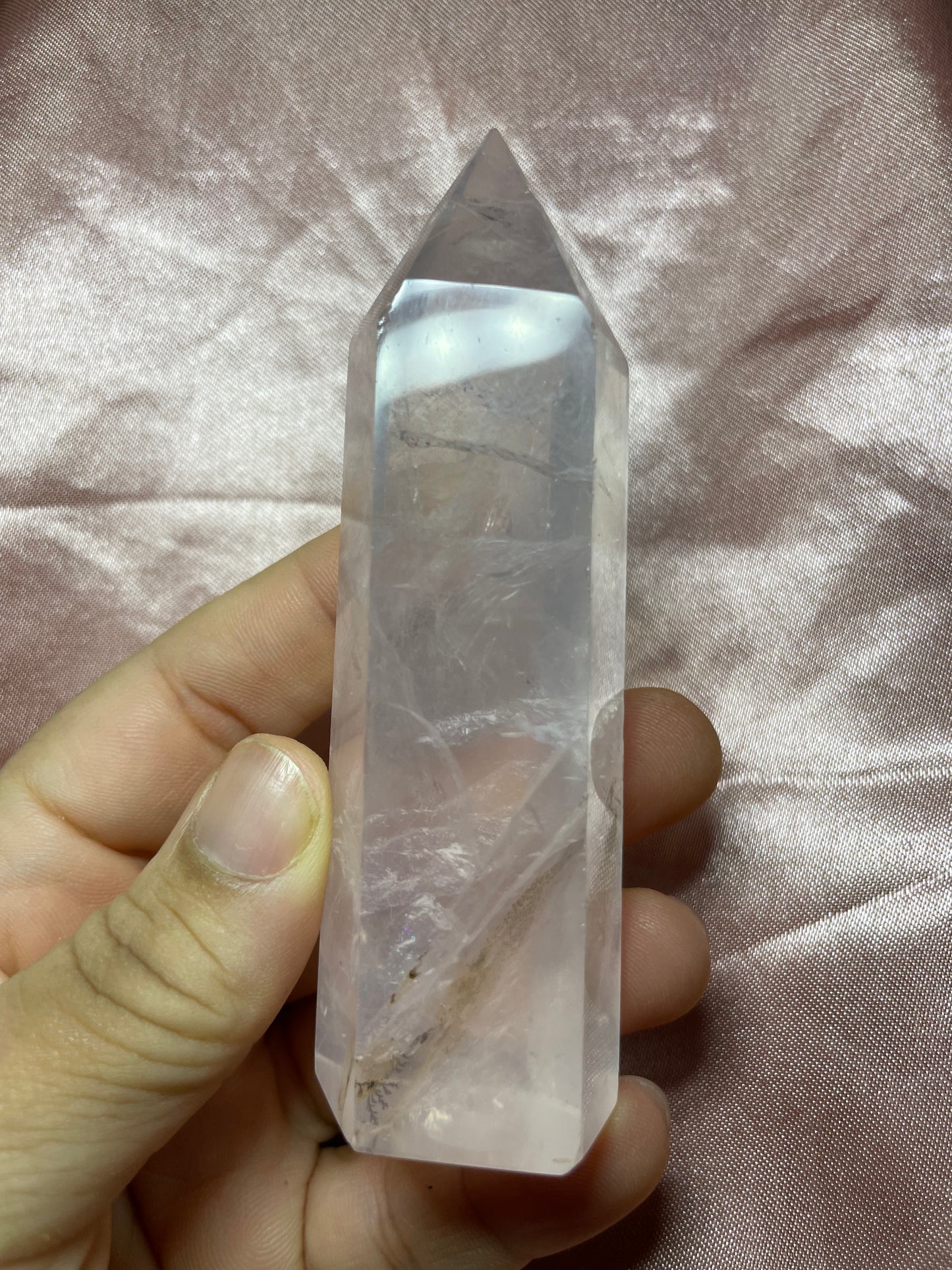 Dendritic Rose Quartz Tower