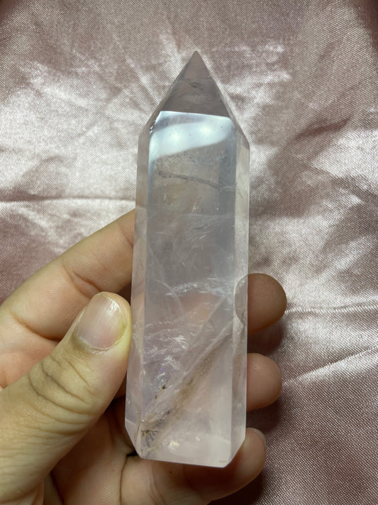 Dendritic Rose Quartz Tower