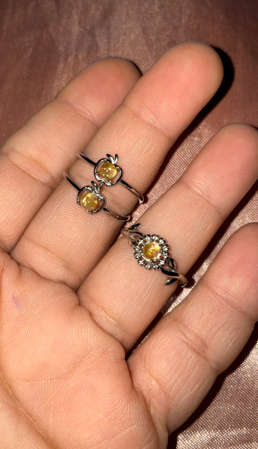 Gold rutile 925s silver rings
