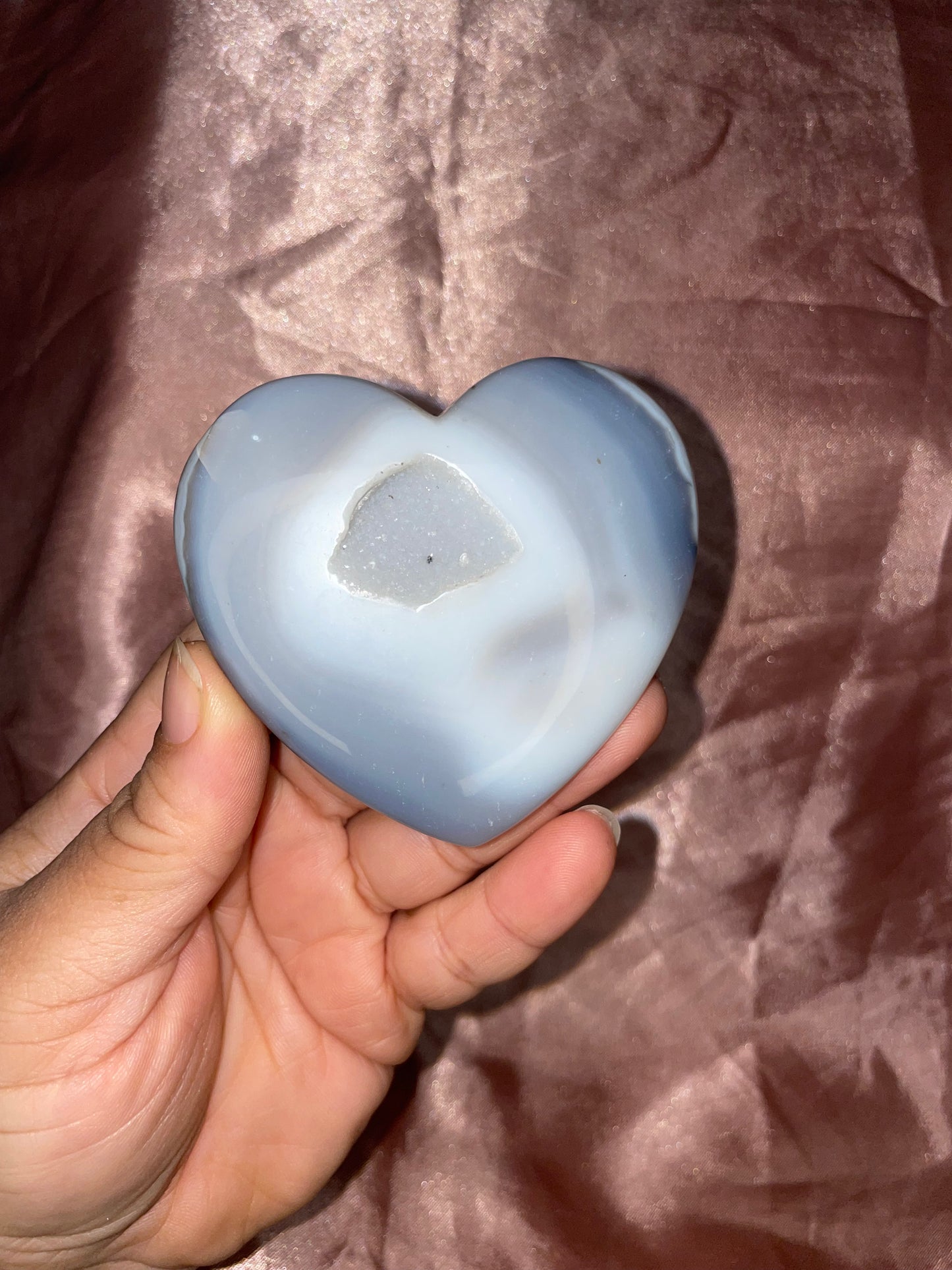 Druzy Blue Agate Heart