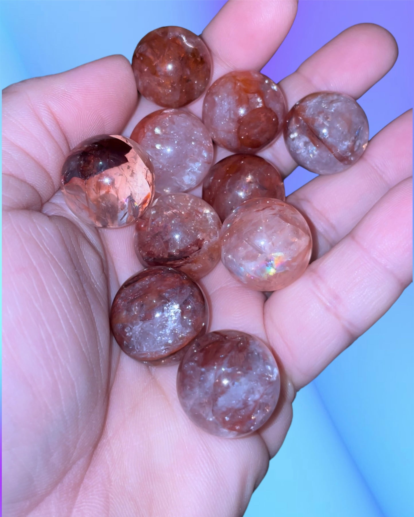 High quality fire Quartz mini spheres “intuitively chosen “