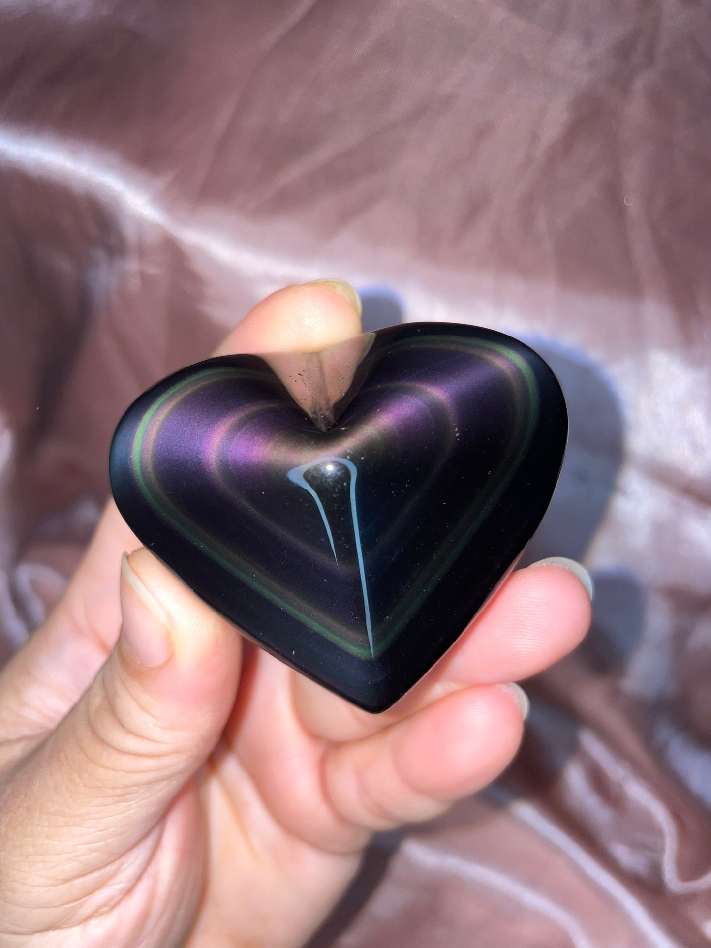 Rainbow Obsidian heart