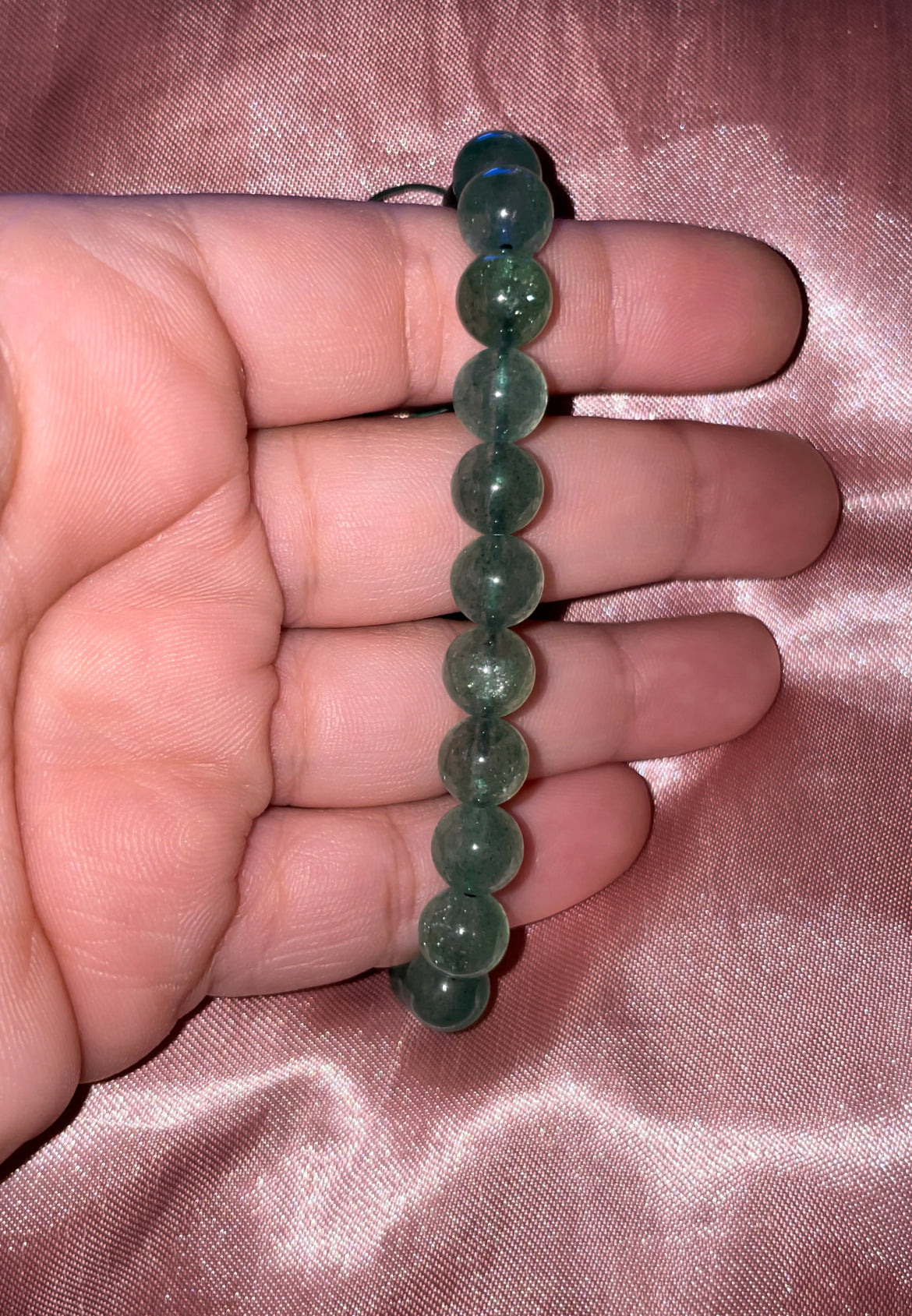 Green strawberry quartz bracelet