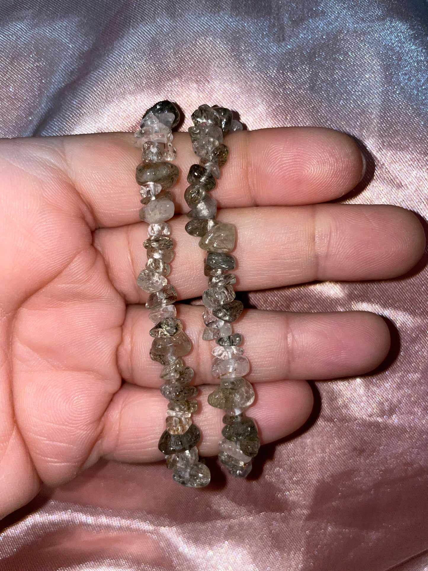 Green tourmaline in Quartz bracelets