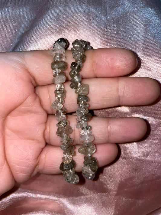 Green tourmaline in Quartz bracelets