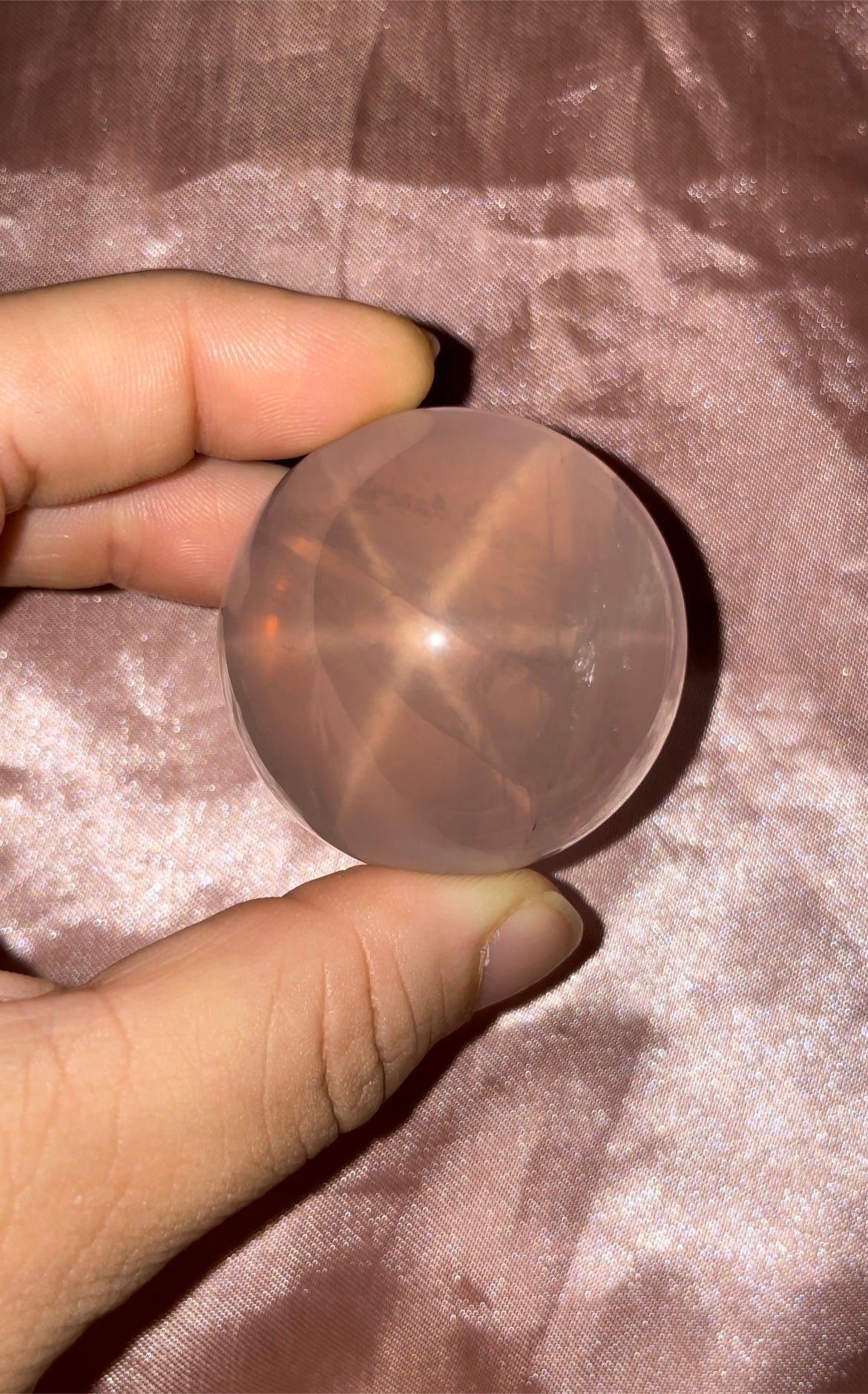 HQ Mozambique Rose Quartz, double stars