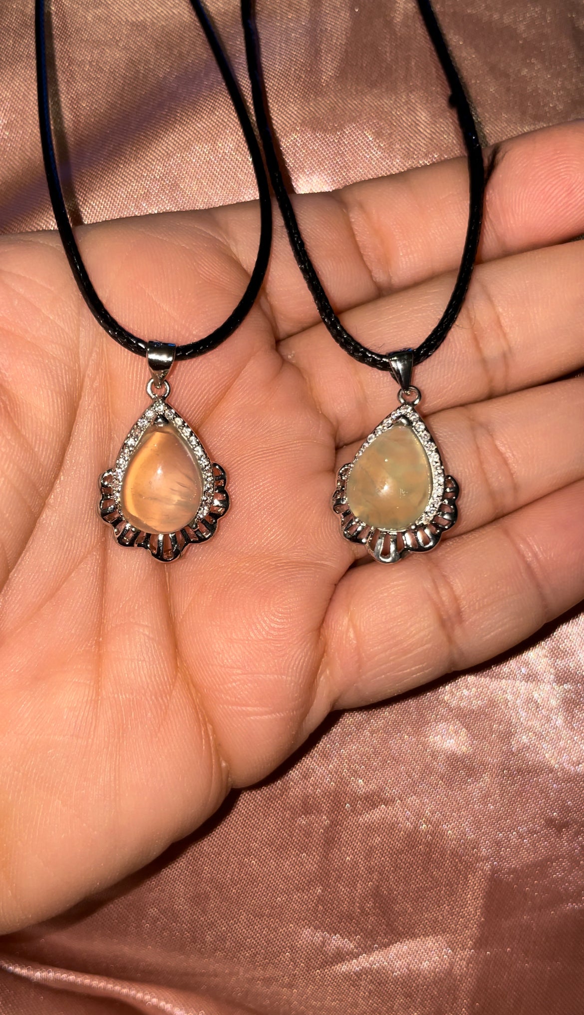Prehnite 925 sterling silver pendants