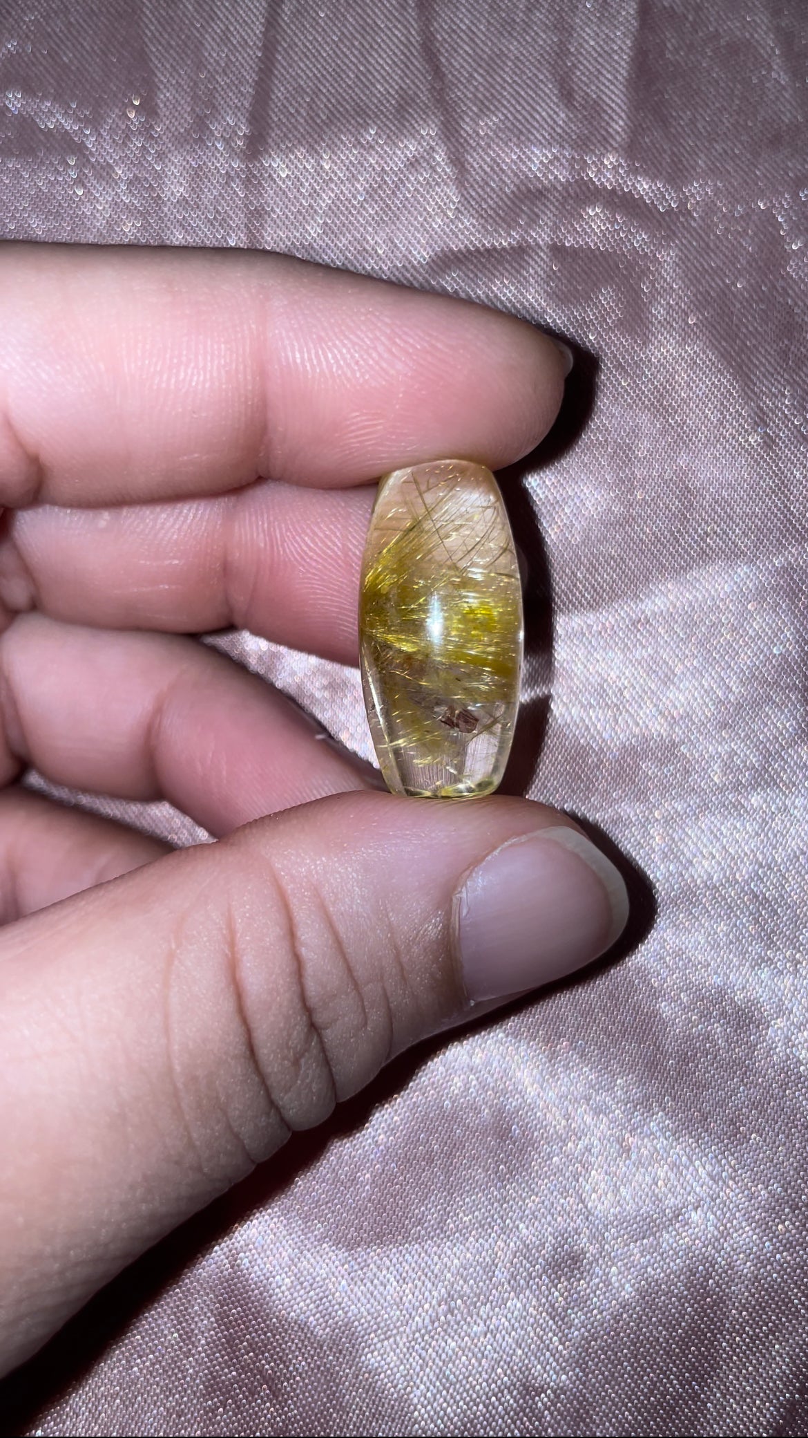 HQ golden rutilated, iron oxide included Brazilian Quartz shivas
