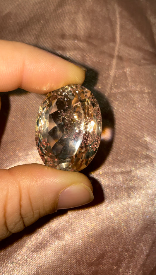 Iron included faceted garden Quartz jewel