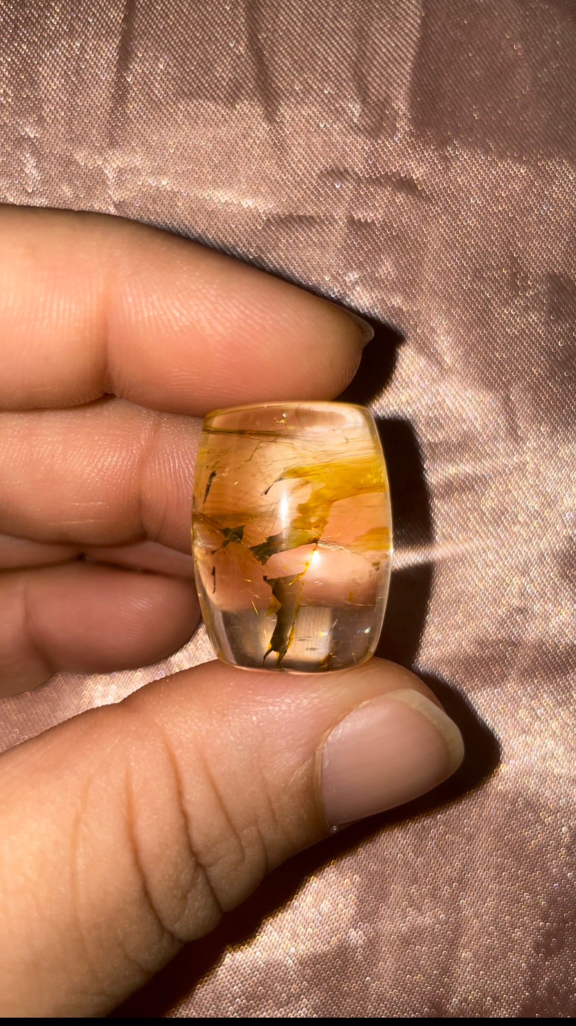 HQ golden rutilated, iron oxide included Brazilian Quartz shivas