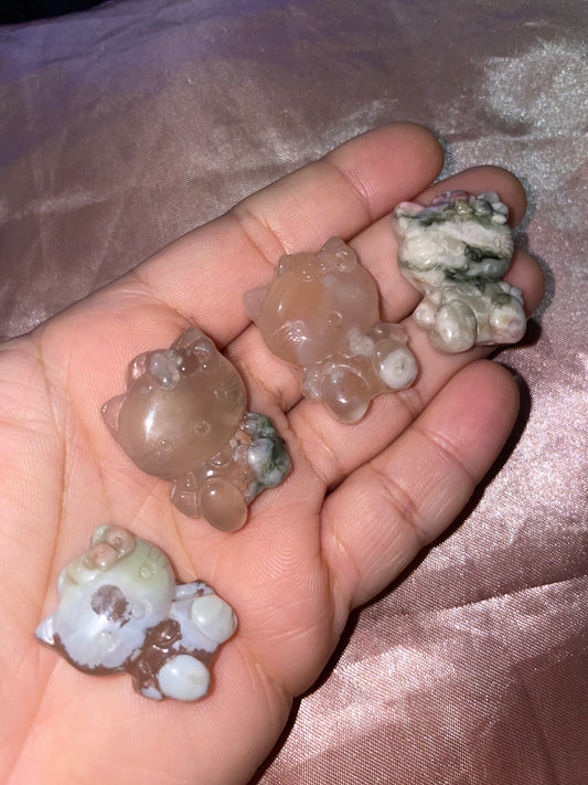 Flower agate & rhodonite hello K