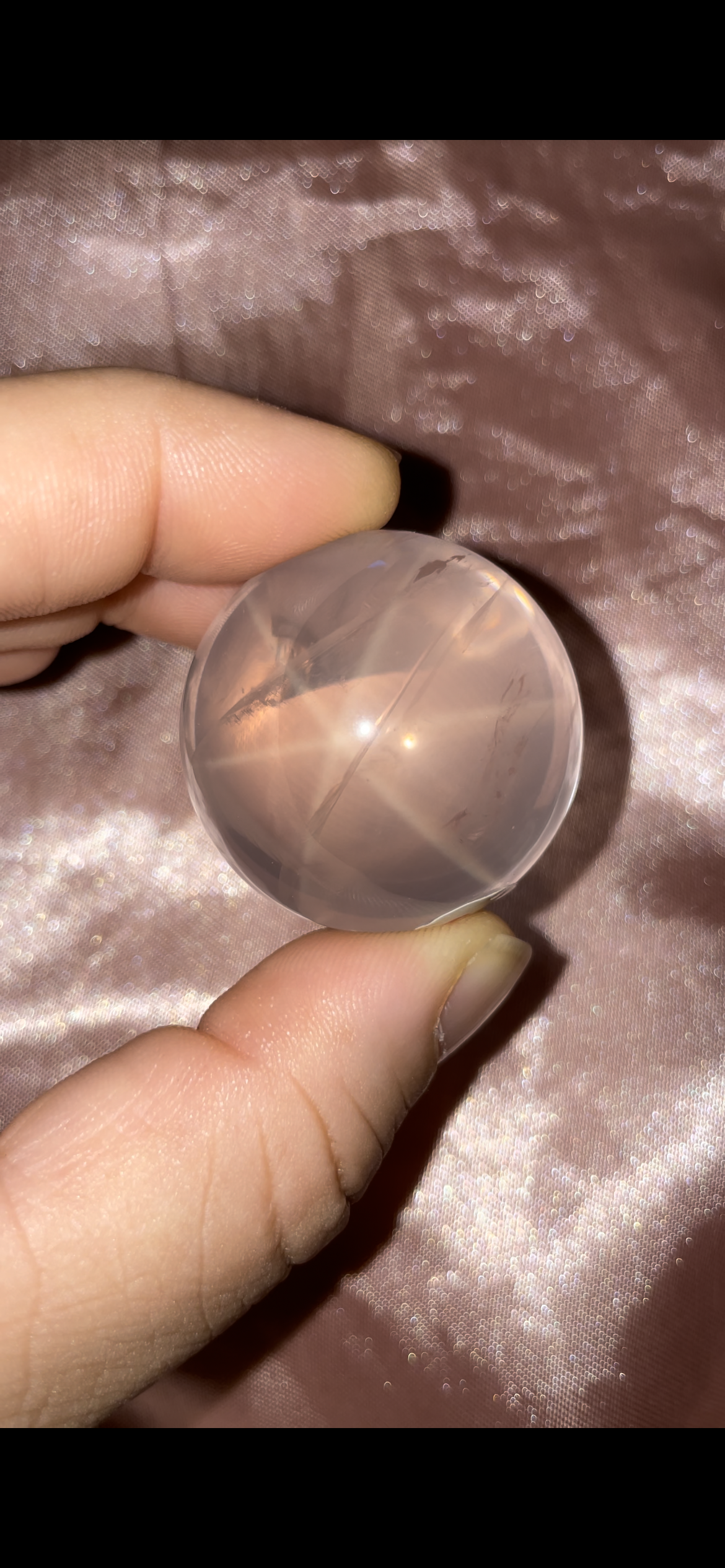 HQ Mozambique Rose Quartz, double stars