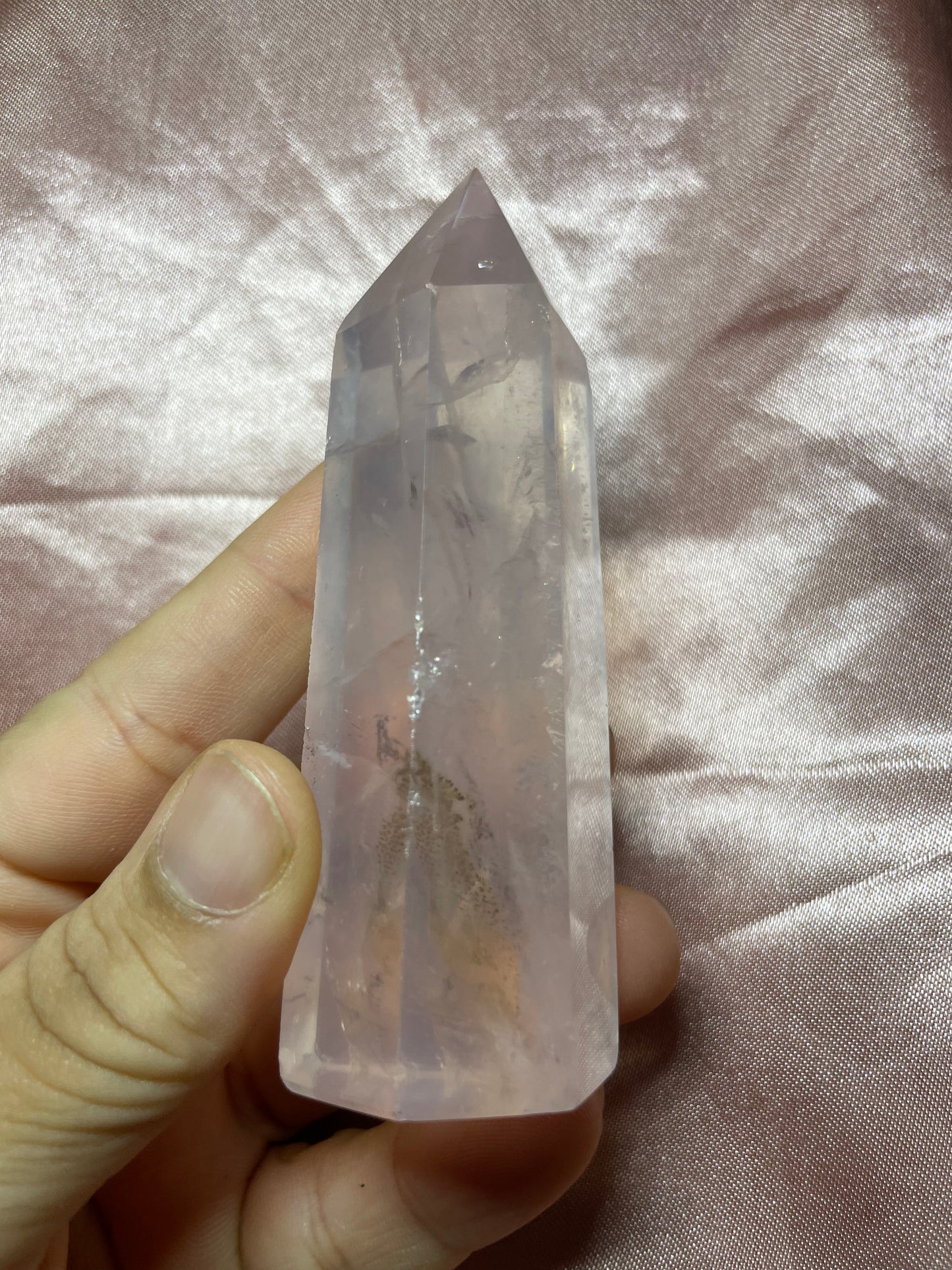 Dendritic Rose Quartz Tower