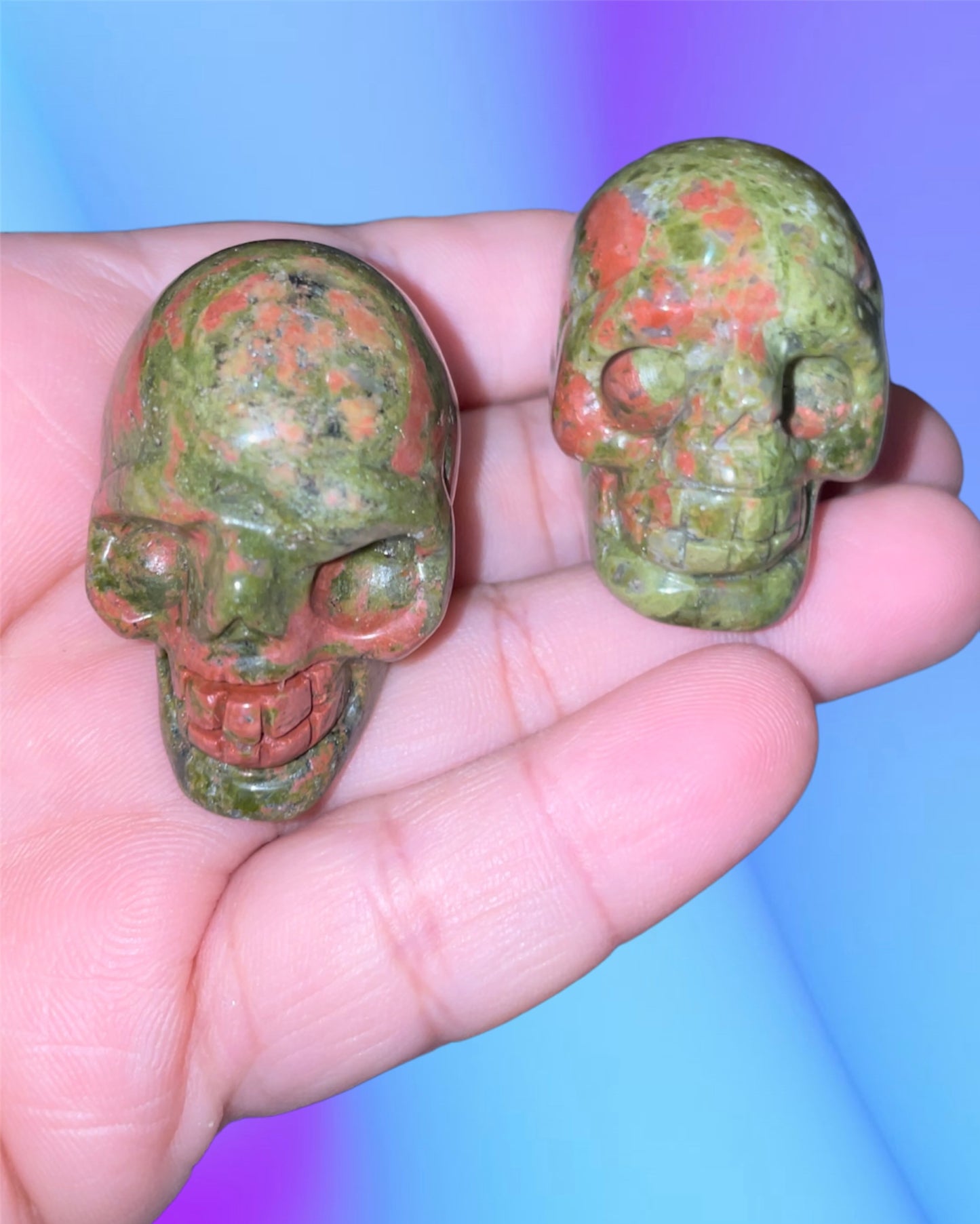 Unakite skulls