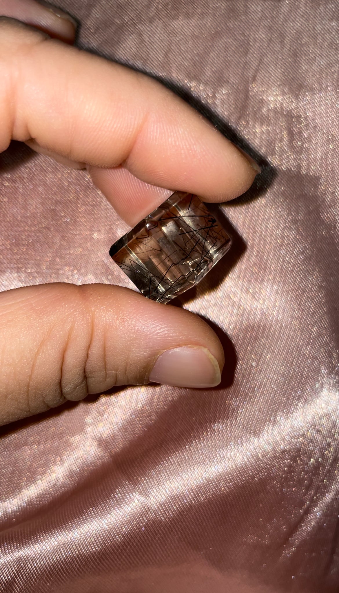 Pristine quality, black rutilated Quartz cube