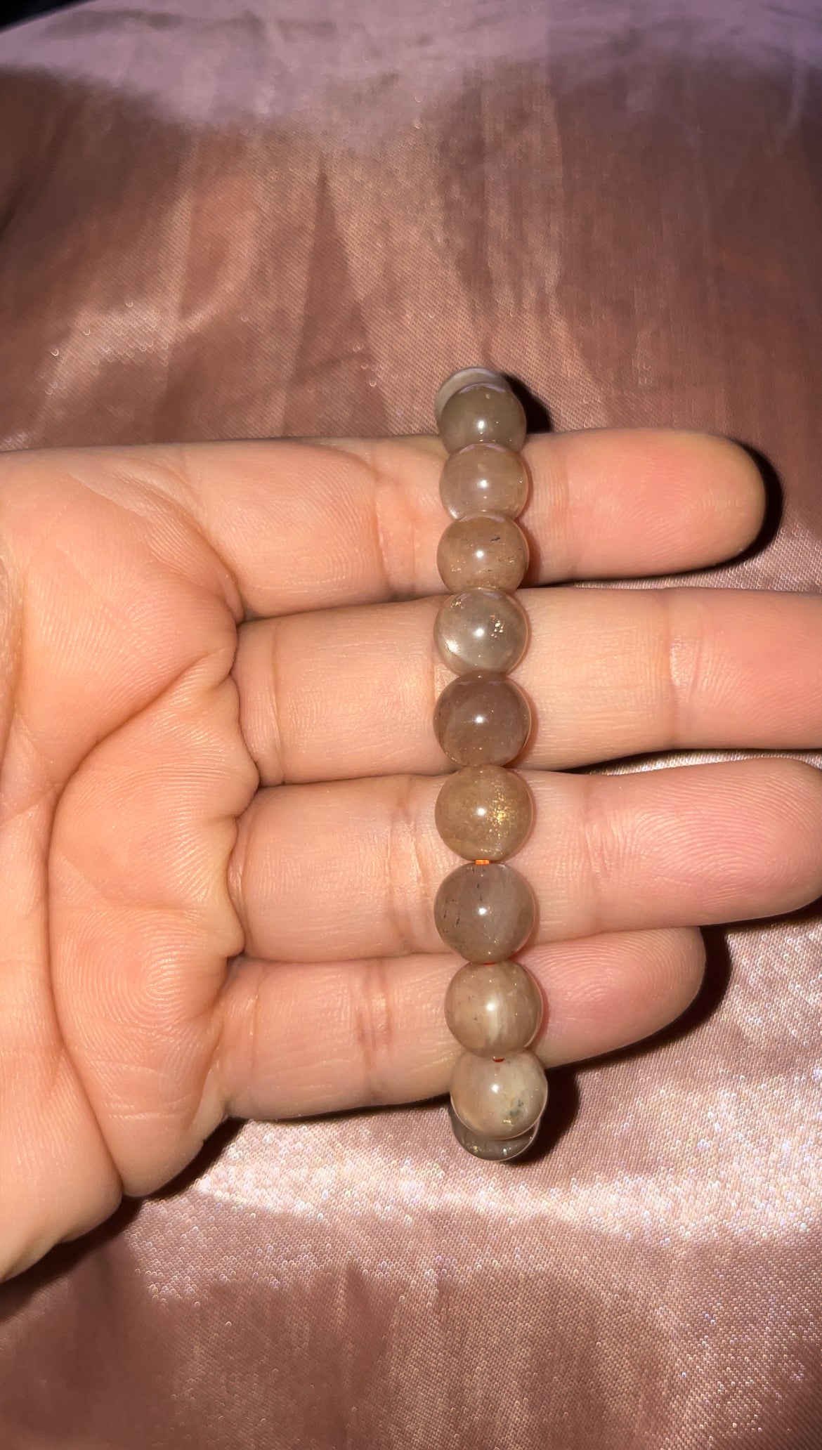 Peach moonstone & sunstone bracelet
