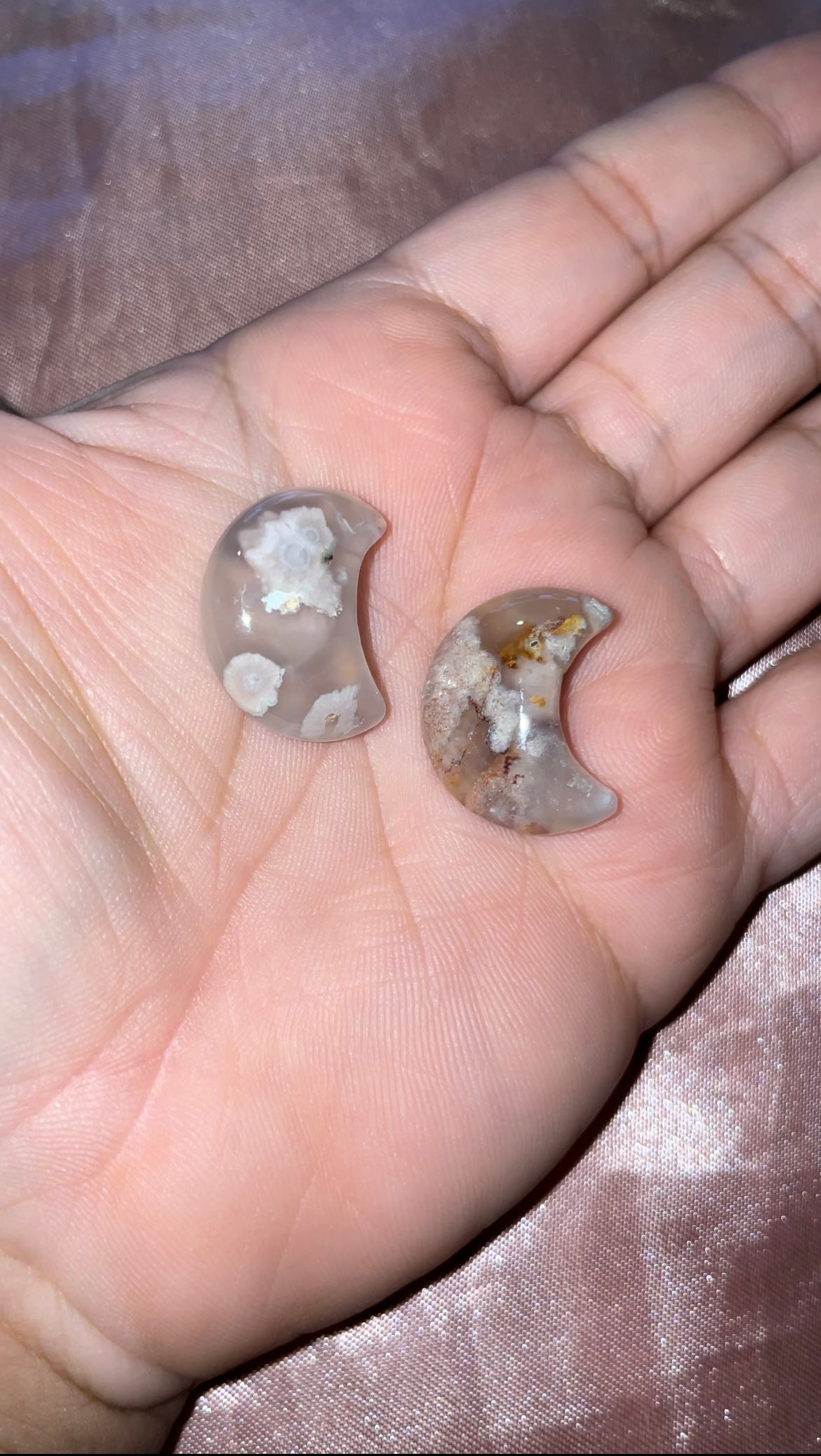 Mini flower agate moon
